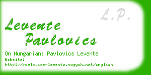 levente pavlovics business card